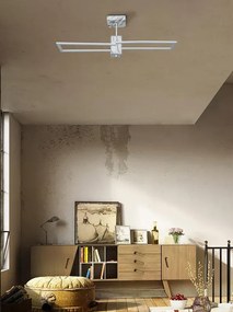 Plafoniera LED design Sarita, bianco 92x32 cm, luce naturale NOVECENTO