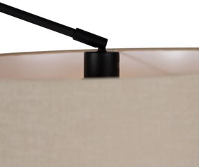 Lampada da terra nera con paralume marrone chiaro 50 cm regolabile - Editor