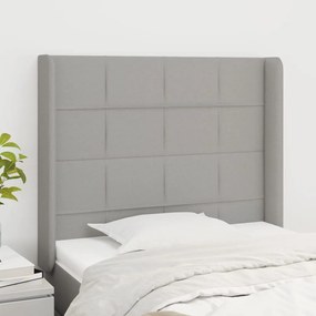 Testiera Ad Orecchio Grigio Chiaro 103x16x118/128 Cm İn Tessuto /