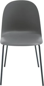 Sedia in polipropilene Grigio Scuro con gambe in metallo - FOX 2 sedie