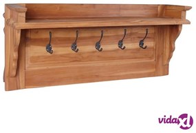 vidaXL Appendiabiti a Parete 80x16,5x35 cm in Legno Massello di Teak
