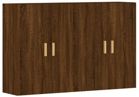 Armadietti a parete 2 pz rovere marrone in legno multistrato