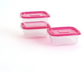 Set di scatole porta pranzo Quid Refresh 3 Pezzi Fucsia Plastica