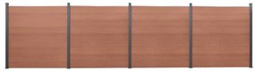Set Pannello Di Recinzione Marrone 699x186 Cm İn Wpc /