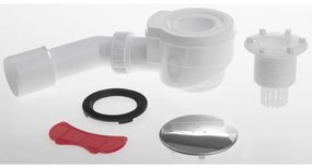 Bruckner - Sifone per piatto doccia DN40/50 bianco/lucido acciaio inossidabile