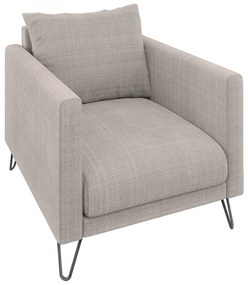 Poltrona marrone chiaro con rivestimento in ciniglia Freya – Ropez