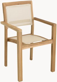 Set di 2 sedie da giardino in legno di teak con braccioli Fun