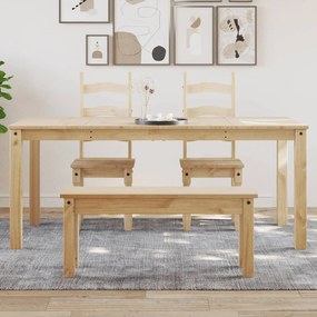 Tavolo Da Pranzo Panama Grigio 180x90x75 Cm Legno Massello Pino /