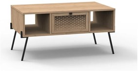 Tavolino da salotto di colore naturale con effetto rovere 60x100 cm Evan – Marckeric