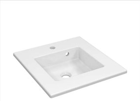 Lavabo integrale d'appoggio bacino al centro rettangolare Neo L 46 x H 11 x P 35 cm in porcellana bianco