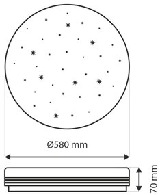 Plafoniera LED dimmerabile VENTA LED/60W/230V 2700-6500K + telecomando