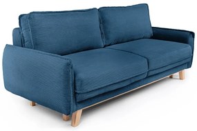 Divano letto in velluto a coste blu 218 cm Tori - Bonami Selection