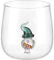 Bicchiere acqua gnomo verde vetro borosilicato