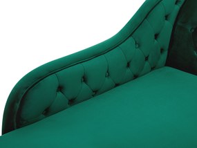Chaise longue destra in velluto verde NIMES Beliani