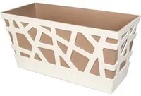 Fioriera Rettangolare Mosaic Flowerbox 40 Idel Vaso Interno Esterno Moderno Colore: Bianco/Marrone