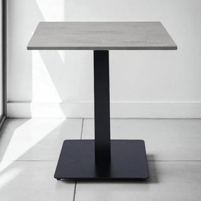 Tavolo pub ristorante bar quadrato 70x70 cm con piano laminato Cemento H 75