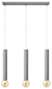 Lampadario a sospensione con filo TUBA 3xE27/15W/230V grigio