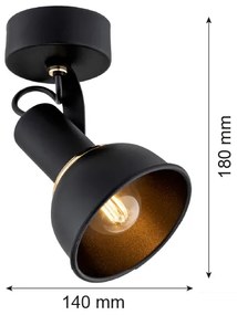 Argon 4900 - Luce Spot TWIST 1xE14/7W/230V nero/oro