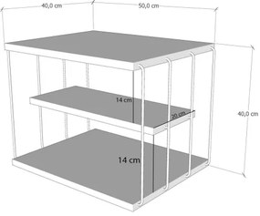 Tavolino LIFON 40x50 cm marrone/nero