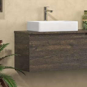 Mobile bagno sospeso 175 cm con due cassetti e vano a giorno SP-175P - KAMALU