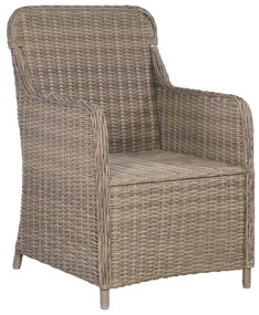 Set da Bistro 3 pz con Cuscini in Polyrattan Marrone