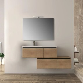 Mobile bagno sospeso rovere 140 cm