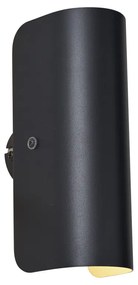 Lampada da parete moderna nera a 2 luci - Gotthard