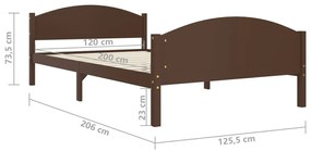 Giroletto Marrone Scuro in Legno Massello di Pino 120x200 cm