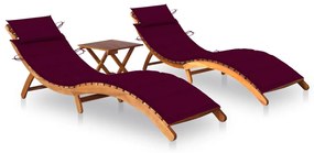 Lettini Prendisole 2 Pz Con Tavolo E Cuscini İn Legno Dacacia /