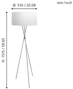 Eglo 95539 - Lampada da terra FONDACHELLI 1xE27/60W/230V
