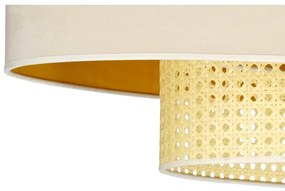 Duolla - Lampadario a sospensione con filo DOUBLE OVAL RATTAN 2xE27/15W/230V color crema/rattan