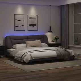 Giroletto con Luci LED Grigio 200x200 cm in Similpelle