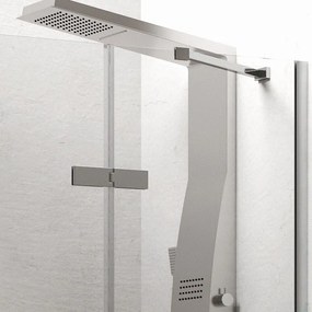Kamalu - porta doccia battente 80cm con laterale fisso kt4000