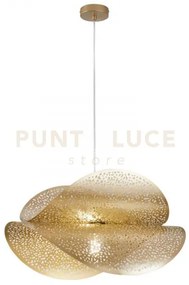 Lampadario a sospensione rhei-tara oro doppio diffusore 1 luce atta...