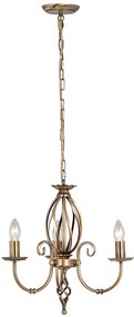 Lampadario Classico Artisan Acciaio Ottone Anticato 3 Luci E14