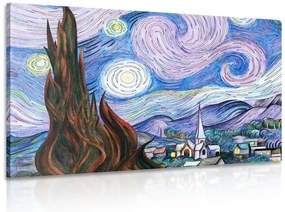 Quadro su tela – Riproduzione Notte stellata - Vincent van Gogh