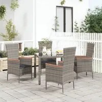 Sedie da Giardino con Cuscini 4 pz in Polyrattan Grigiecod mxl 124149