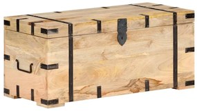 Baule 90x40x40 Cm İn Legno Massello Di Mango /
