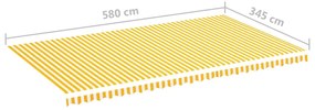 Tessuto di Ricambio per Tenda da Sole Giallo e Bianco 6x3,5 m