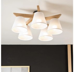 Plafoniera ANTONIO 5xE14/40W/230V rovere