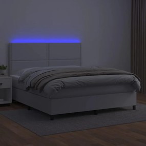 Giroletto molle con materasso e led bianco 180x200cm similpelle