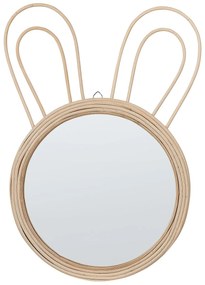 Specchio da parete rattan naturale ⌀ 26 cm GOLONG Beliani