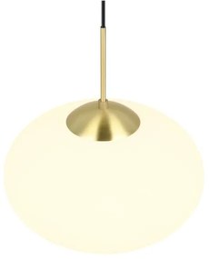 Lampadario in bianco-oro con paralume in vetro ø 40 cm Fomento - Trio