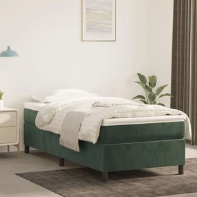 Giroletto Senza Materasso Verde Scuro 100x200 Cm İn Velluto /