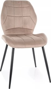 Sedia Jake Velvet in velluto beige scuro – 49x41x86 cm