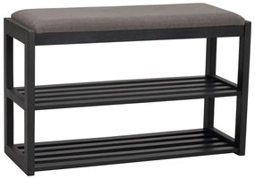 Scarpiera nera in legno di quercia con panca Confetti - Rowico