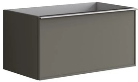 Struttura semi colonna da bagno Pixel2 cassetti laccato opaco grigio carbone L 80 x H 40 x P 45.5 cm