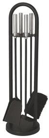 Strumenti per il caminetto 5 pz nero