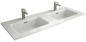 Doppio mobile da 120 cm con 4 ante, doppio lavabo e specchio Mavi grigio grafite