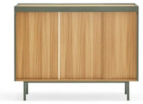 Cassettiera bassa verde effetto rovere 110x85 cm Arista - Teulat